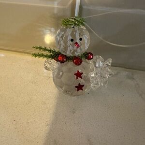 Ganz Snowman‎ Christmas Tree Ornament 2.5 Inch Clear